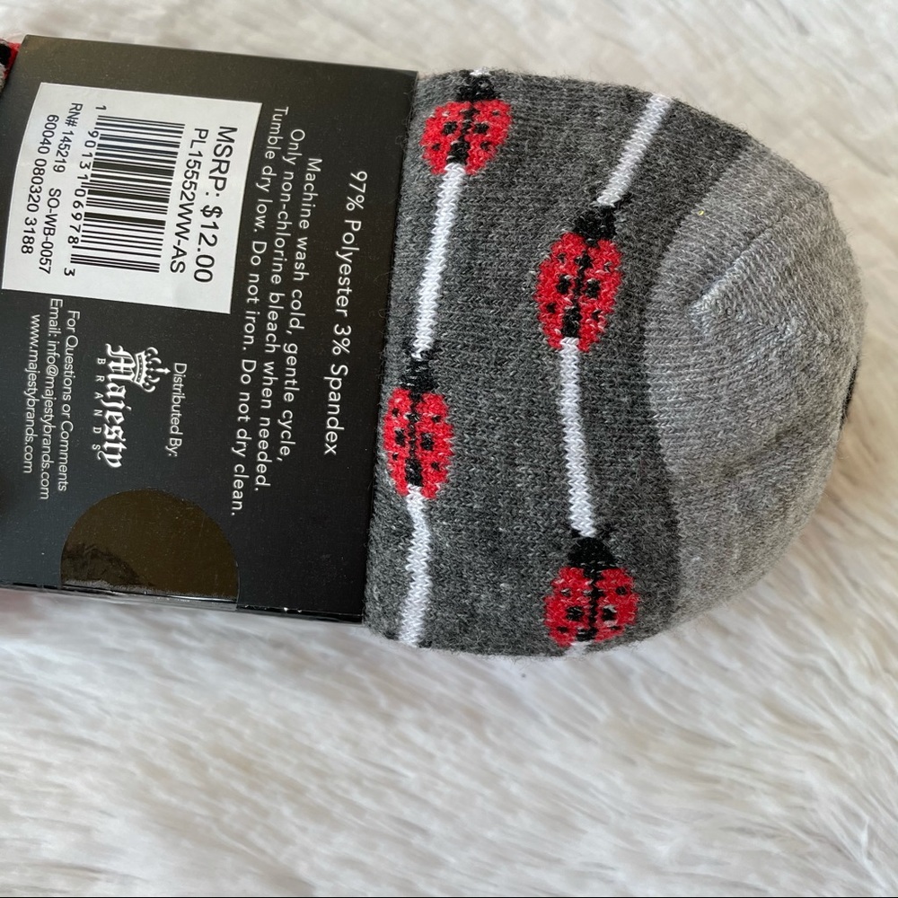 NWT NO SHOW LADYBUG SOCKS great holiday or Christmas gift - Picture 5 of 8